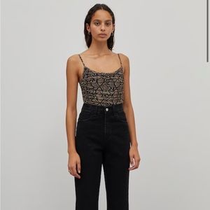 EDITED brand figure-hugging bodysuit in snake print